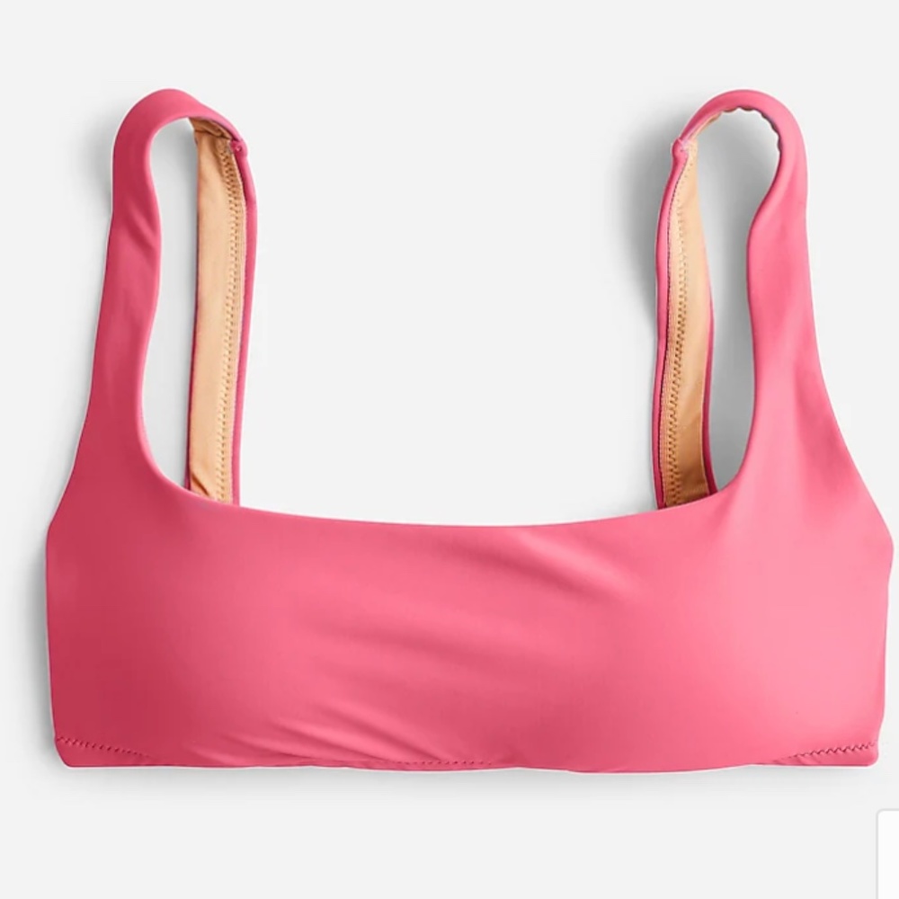 JCrew Squareneck bikini top Item BC127 Tea Rose XL NWT